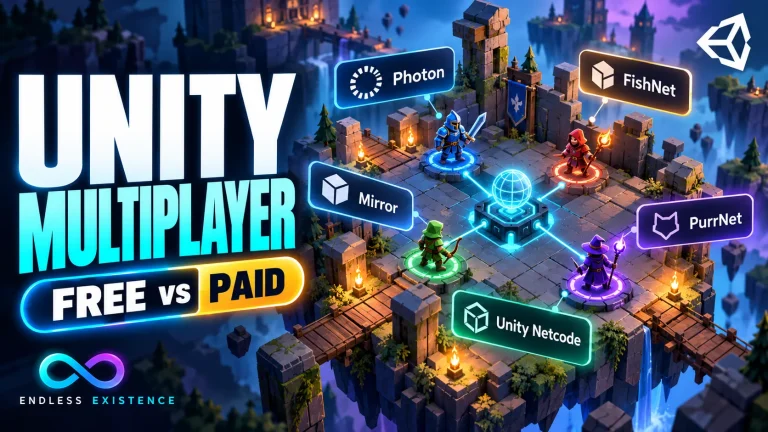 Unity multiplayer comparison featuring Photon, FishNet, Mirror, PurrNet, and Unity Netcode